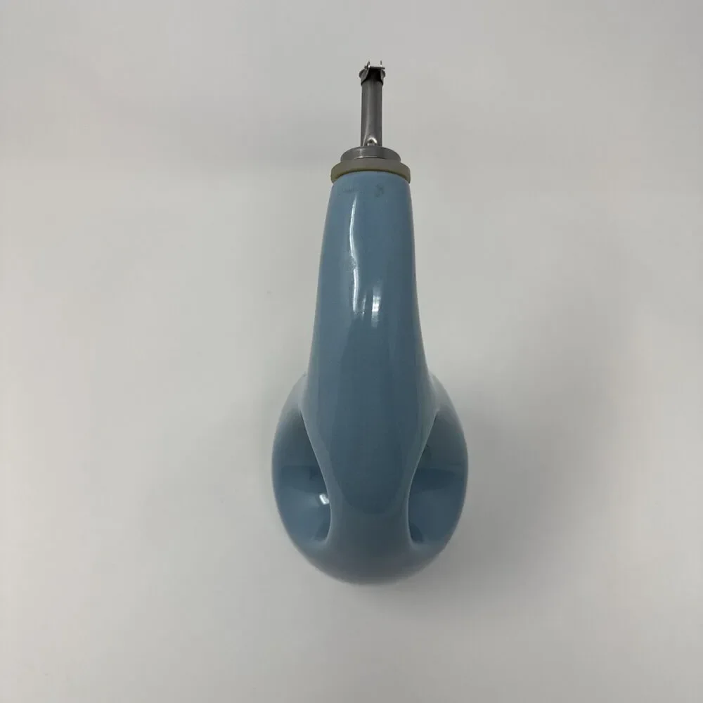 Rachael Ray Ceramic EVOO Oil and Vinegar Dispensing Bottle, Agave Blue